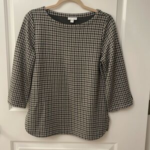 J Jill Knit Plaid Top, size S